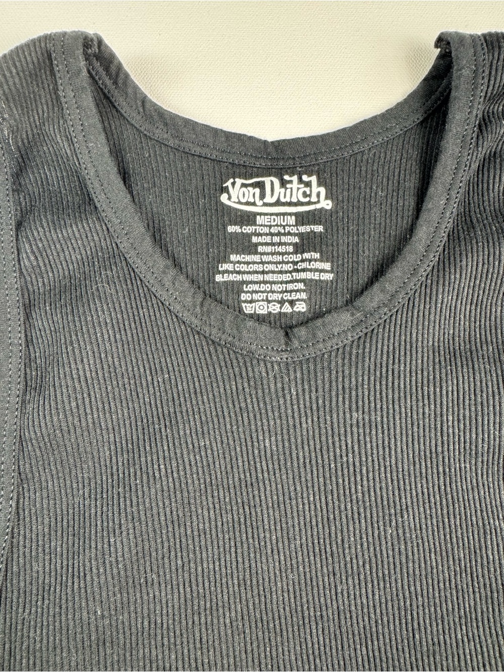Von Dutch Women’s Tank Top Y2K Logo Layering Ribbed McBling Set of 2 Shirt M - Picture 8 of 8